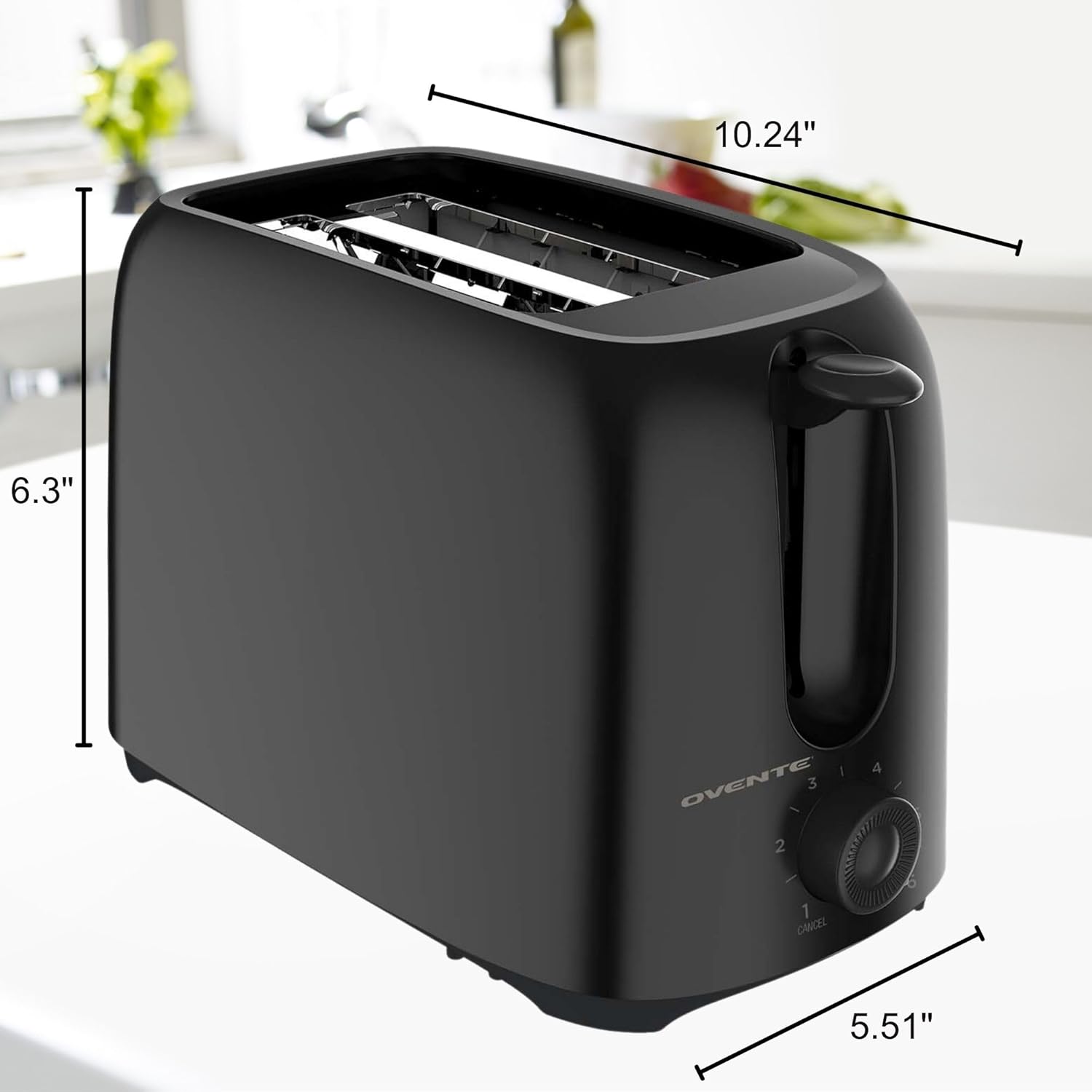OVENTE Electric 2 Slice Toaster Machine with 6-Shade Toast Settings, 700W Power, Removable Crumb Tray and Compact Design Perfect for Toasting Bread, Bagels, Waffles and Puff Pastry, Black TP2210B - Image 7