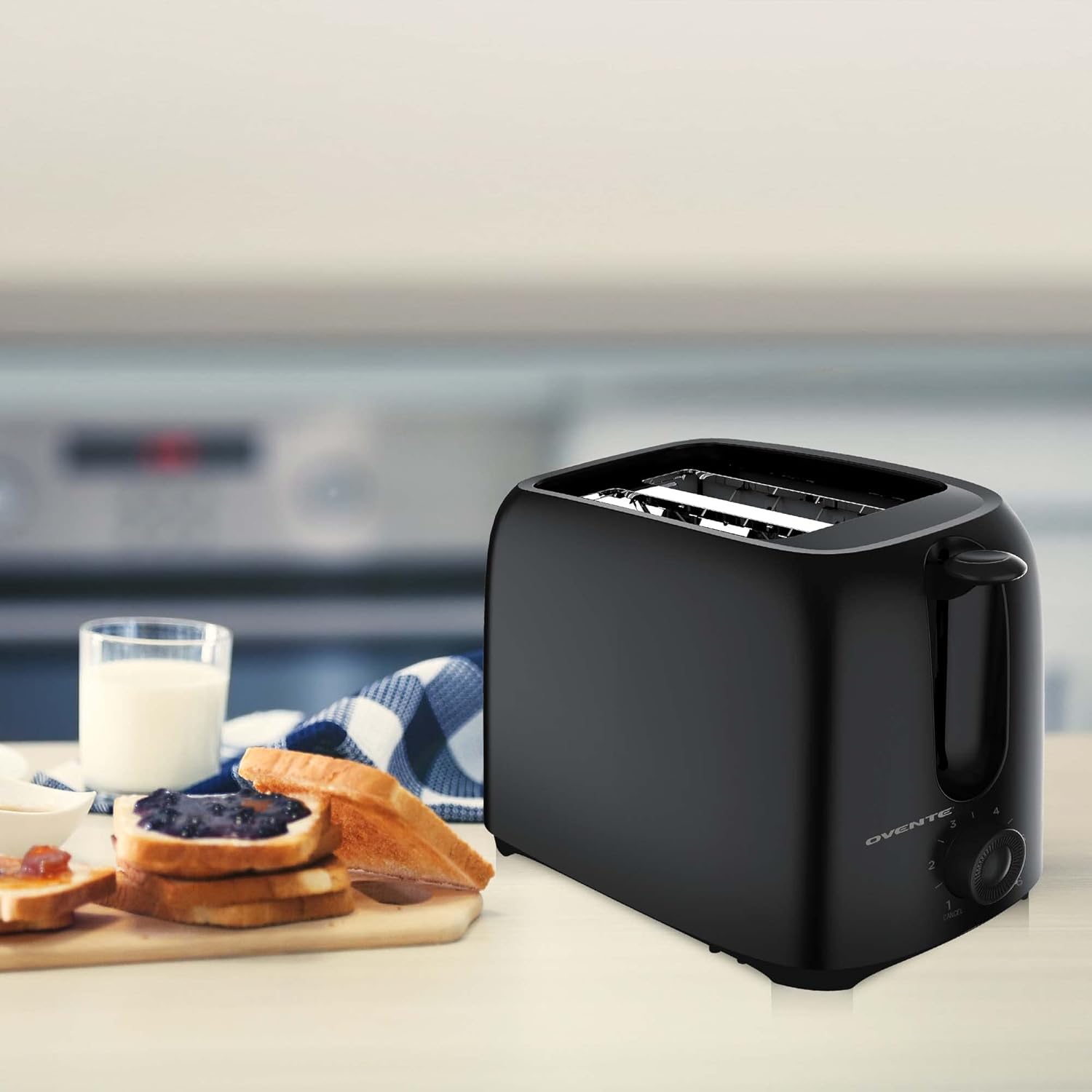 OVENTE Electric 2 Slice Toaster Machine with 6-Shade Toast Settings, 700W Power, Removable Crumb Tray and Compact Design Perfect for Toasting Bread, Bagels, Waffles and Puff Pastry, Black TP2210B - Image 10