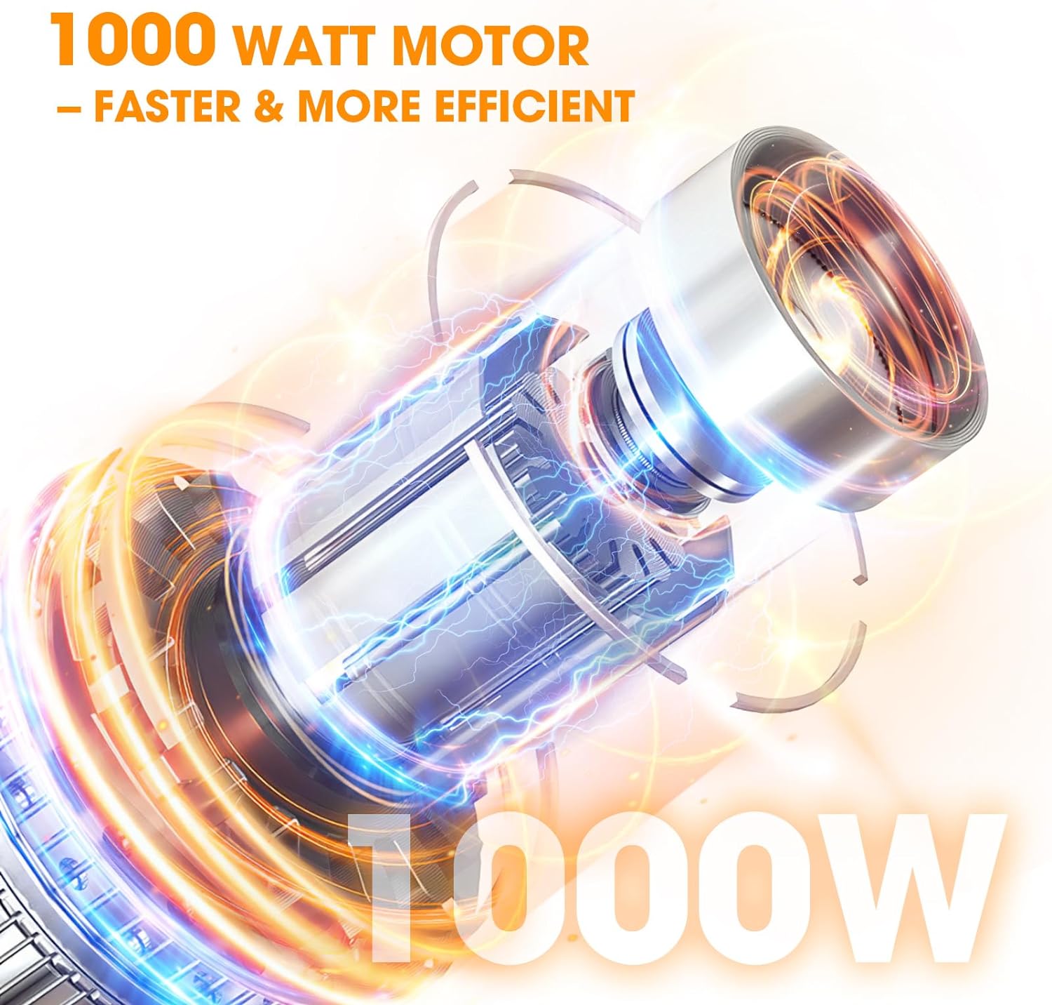 Immersion Blender, 1000W Anti-scratch 5-in-1 Hand Blender, Upgraded 12 Speed Stainless Steel Blade Stick Blender with Turbo Mode, 20oz Beaker, 17oz Chopping Bowl, Whisk, BPA-Free - Image 3