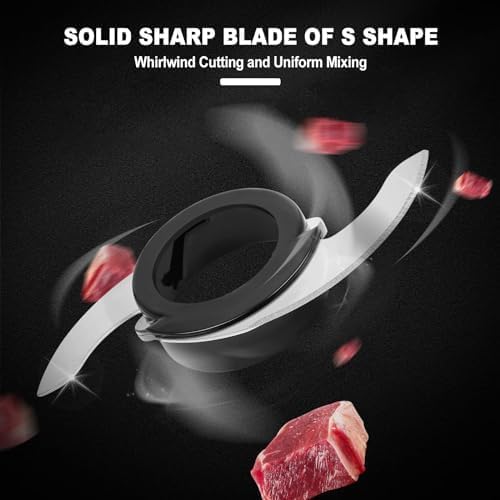 Homtone 16 Cup Food Processor, French-Fry-Cutter Food Processors, 9 Functions 7 Blades for Shredding, Slicing, Doughing, Emulsfying and Meat Vegetable Chopping for Home Use, 3 Speeds, 600W, Sliver - Image 7