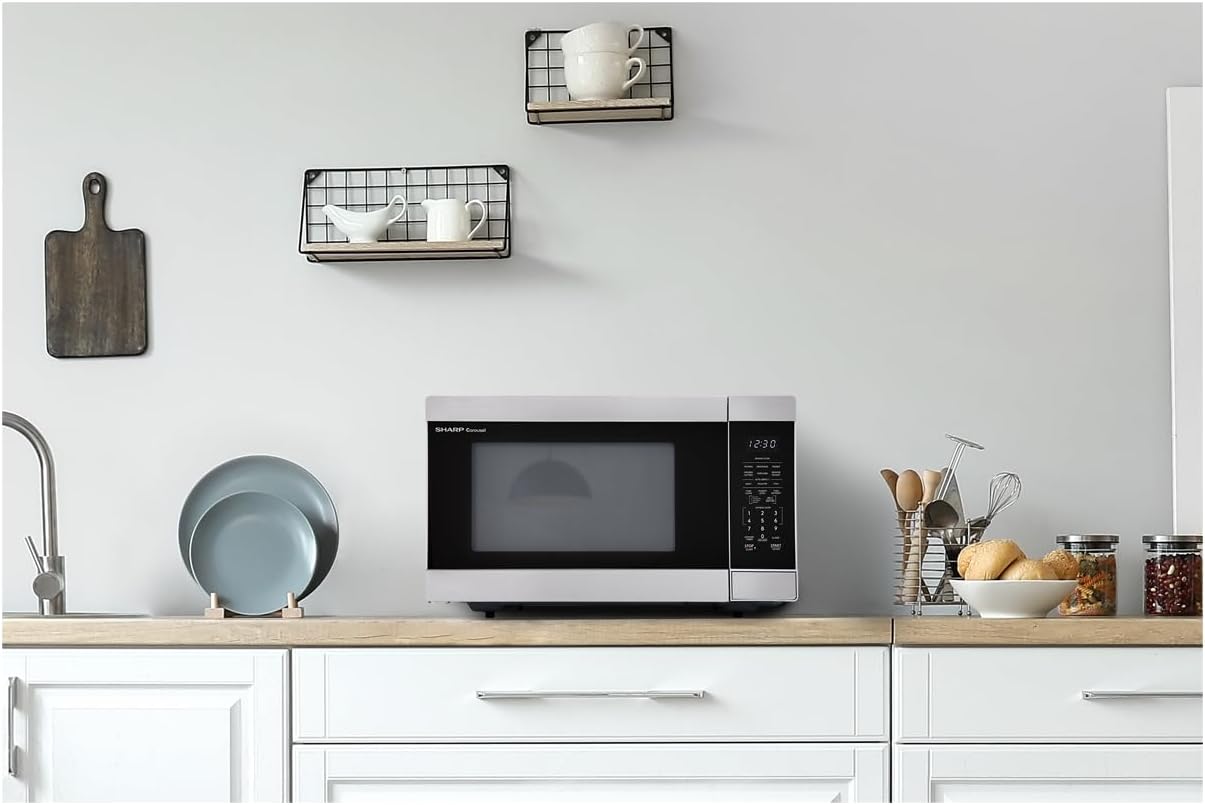 SHARP Removable 13.6" Carousel Turntable, Cubic Feet, Countertop SMC1662KS 1100 Watt Microwave Oven, cu. ft, Stainless Steel, 1.6 CuFt, Stainless - Image 8