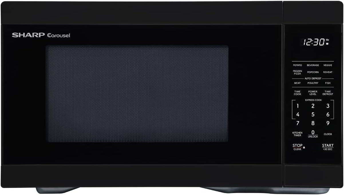 SHARP SMC1161KB Oven with Removable 12.4" Carousel Turntable, Cubic Feet, 1000 Watt Countertop Microwave, 1.1 CuFt, Black - Image 2