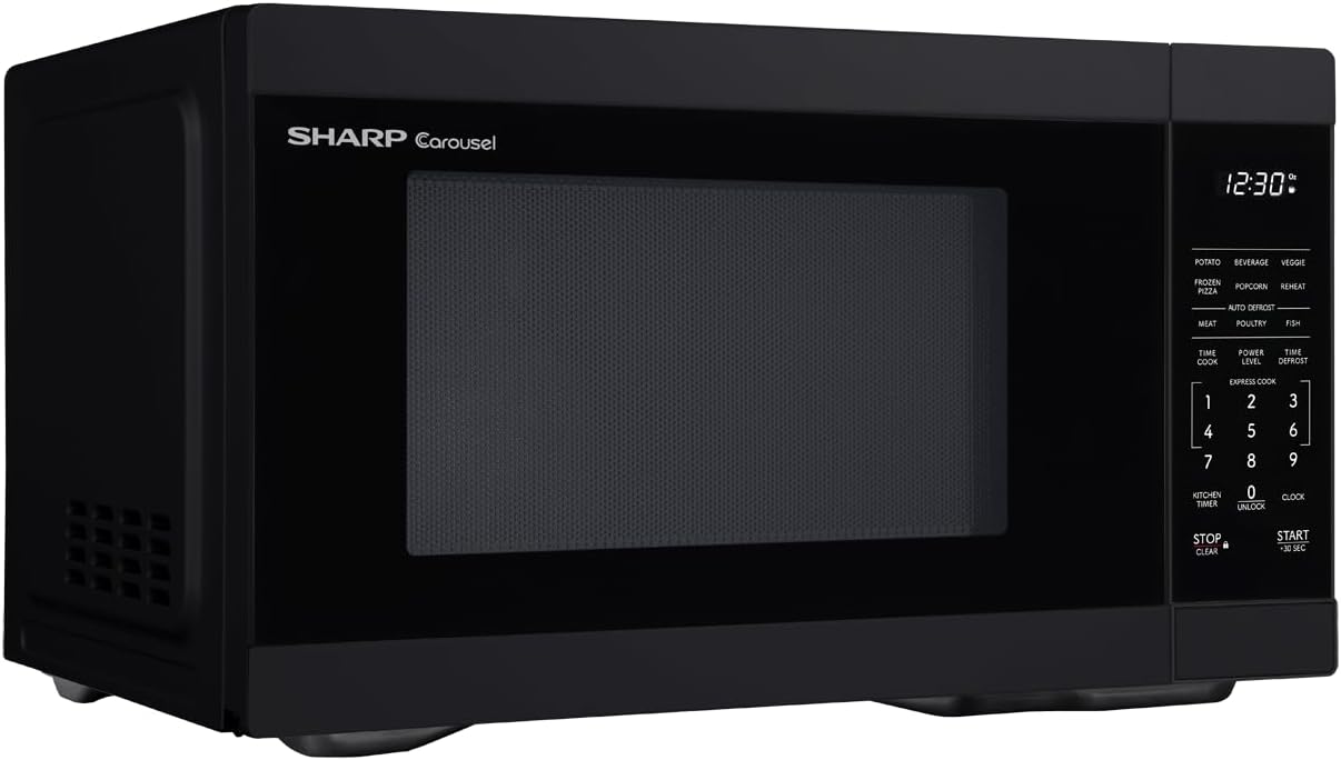 SHARP SMC1161KB Oven with Removable 12.4" Carousel Turntable, Cubic Feet, 1000 Watt Countertop Microwave, 1.1 CuFt, Black - Image 4