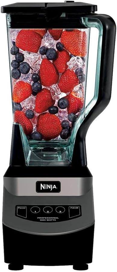Ninja Blender, For-Smoothies, Salsa, Shakes, Slush, and-Frozen Drinks, Blender, Pitcher, and-Lid, Blender for-Kitchen, Crushes Ice, Fruit, and-Veggies, 1000-Watt, Dishwasher Safe, Black, NJ601AMZ - Image 2