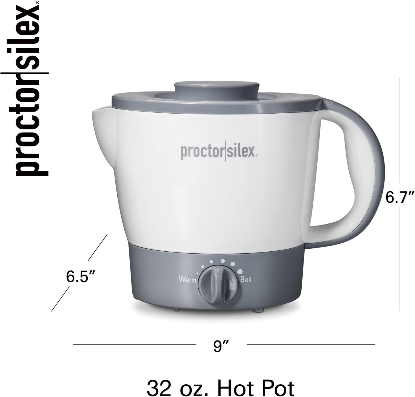 Proctor Silex 32oz Adjustable Temperature Hot Pot Electric Kettle for Tea, Boiling Water, Cooking Noodles and Soup, White - Image 8