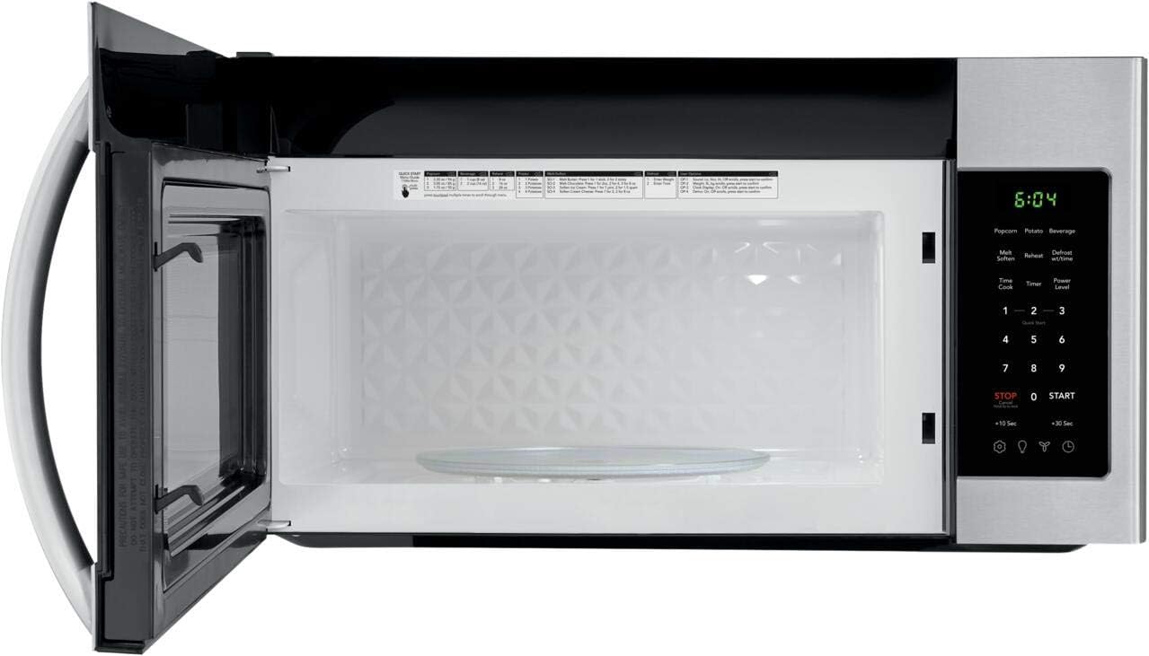 FRIGIDAIRE FFMV1846VS 30" Stainless Steel Over The Range Microwave with 1.8 cu. ft. Capacity, 1000 Cooking Watts, Child Lock and 300 CFM - Image 3