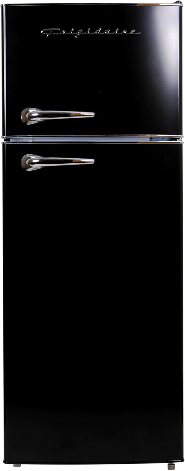 Frigidaire EFR786-BLACK EFR786 Retro Apartment Size Refrigerator with Top Freezer-2 Door Fridge with 7.5 Cu Ft of Storage Capacity, Adjustable Spill-Proof Shelves, Door & Crisper Bins, Black - Image 2