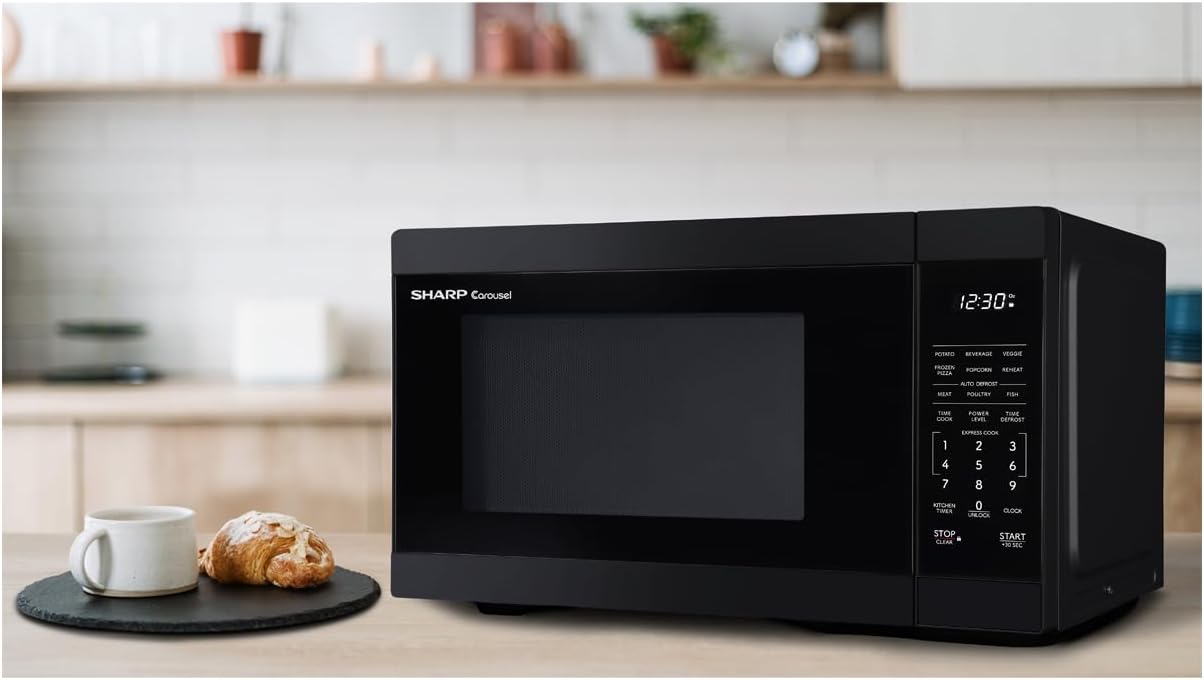 SHARP SMC1161KB Oven with Removable 12.4" Carousel Turntable, Cubic Feet, 1000 Watt Countertop Microwave, 1.1 CuFt, Black - Image 9
