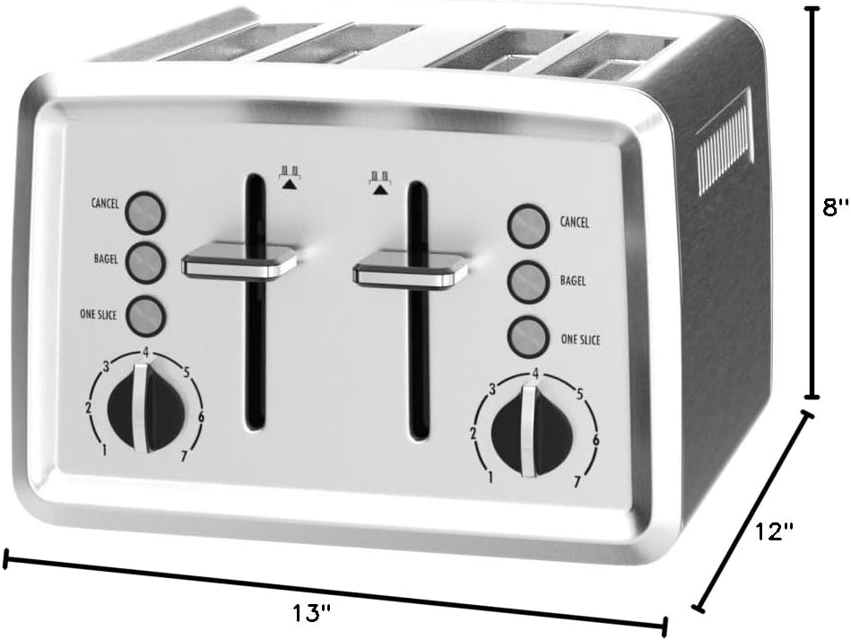 Hamilton Beach 4 Slice Toaster with Extra-Wide Slots, Bagel Setting, Toast Boost, Slide-Out Crumb Tray, Auto-Shutoff & Cancel Button, Stainless Steel (24798) - Image 9