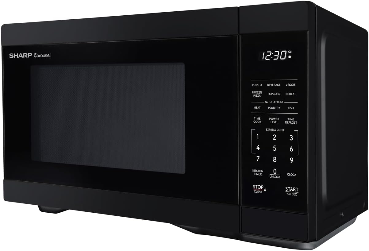 SHARP SMC1161KB Oven with Removable 12.4" Carousel Turntable, Cubic Feet, 1000 Watt Countertop Microwave, 1.1 CuFt, Black - Image 6