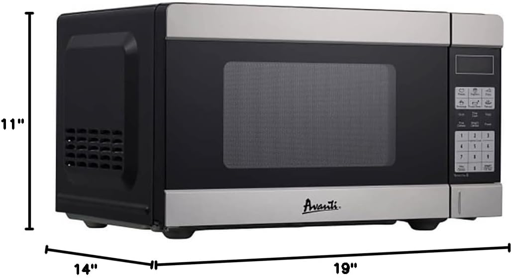 Avanti 0.9 cu. ft. 900 watts Microwave Oven Touch pad, 10 Power Level, 6 one-touch, Speed defrost setting, Cook/defrost by weight, Digital clock/timer, Child safety lock, in Stainless Steel (MT91K3S) - Image 6
