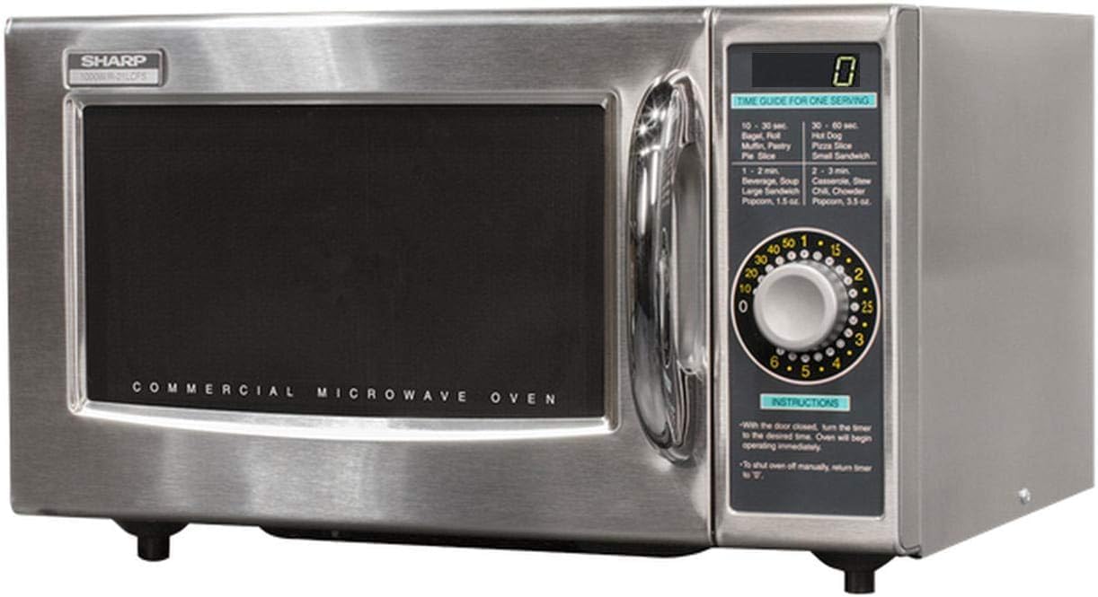 Sharp R-21LCFS Medium-Duty Commercial Microwave Oven with Dial Timer, Stainless Steel, 1000-Watts, 120-Volts, One Size - Image 2