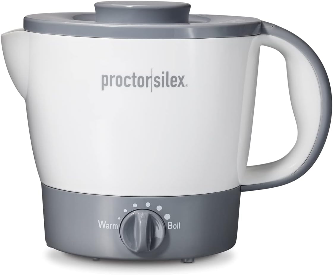 Proctor Silex 32oz Adjustable Temperature Hot Pot Electric Kettle for Tea, Boiling Water, Cooking Noodles and Soup, White - Image 2