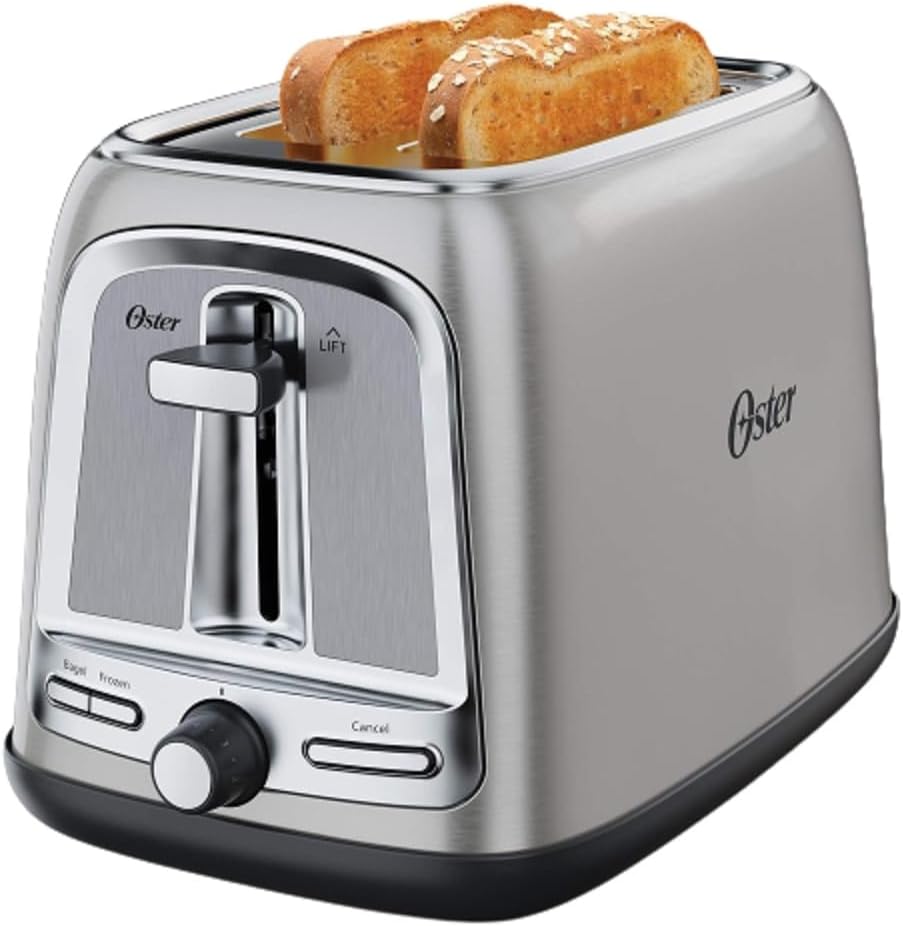 Oster Advanced Toast Technology 2-Slice Toaster, Stainless Steel Finish, All Bread Types and Bagels - Image 2