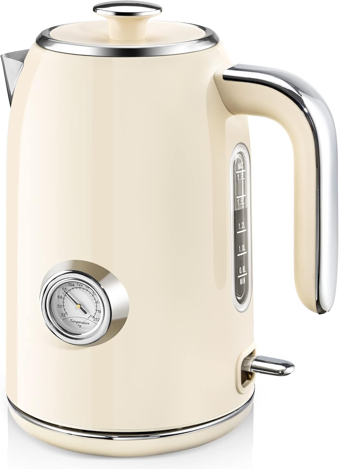 SULIVES Electric Kettle, 1.7L Stainless Steel Tea Kettle with Temperature Gauge, 1500W Water Boiler with LED Light, BPA-Free, Auto Shut-Off and Boil-Dry Protection - Image 2