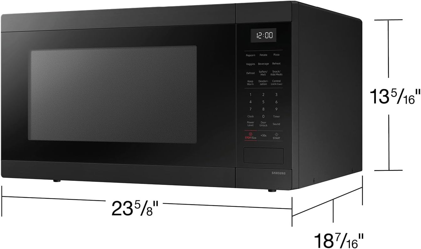 Samsung 1.9 cu. ft Sensor Cooking, MS19DG8500MTAA Countertop Microwave, Matte Black Stainless Steel - Image 10
