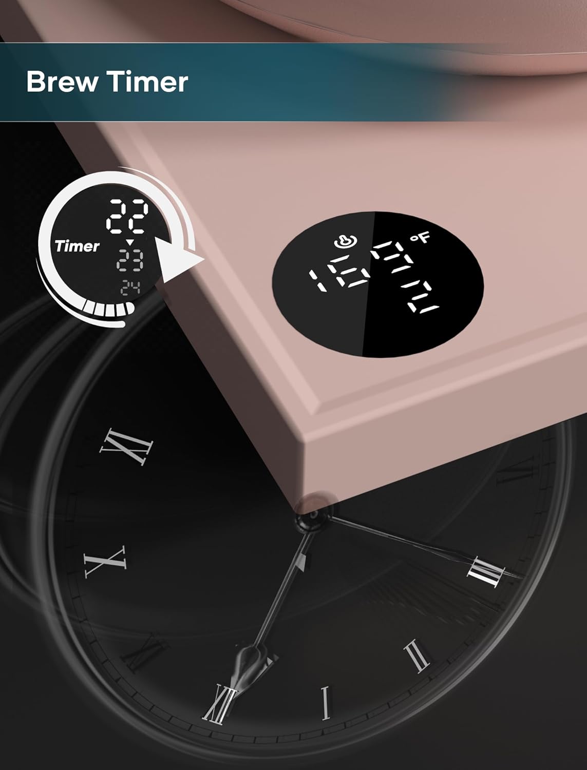 Electric Kettles, INTASTING Gooseneck Electric Kettle, ±1℉ Temperature Control, Stainless Steel Inner, Quick Heating, for Pour Over Coffee, Brew Tea, Boil Hot Water, 0.9L (Pink) - Image 4