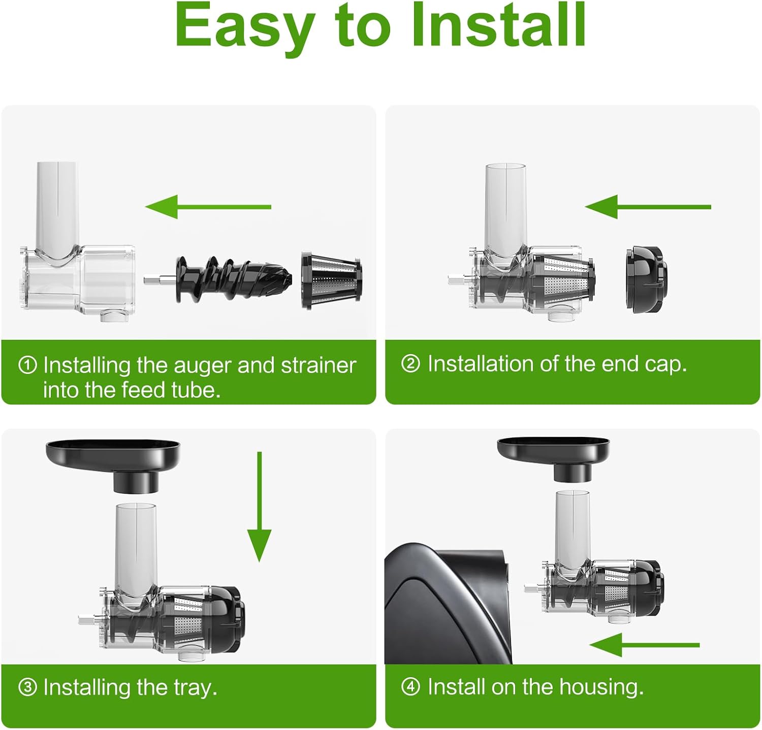 Juicer Machine, Aobosi Slow Masticating Juicer, Cold Press Juicer Machines with Reverse Function, Quiet Motor, High Juice Yield with Juice Jug & Brush for Cleaning (Matte Black) - Image 9