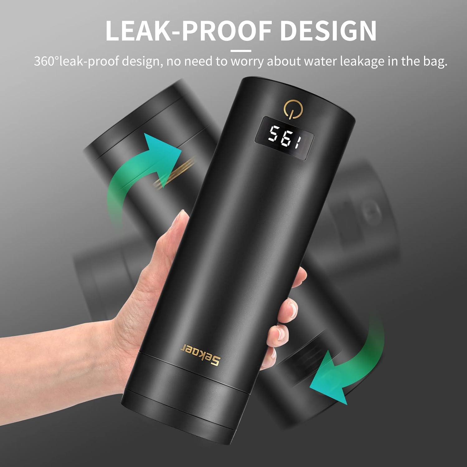 Sekaer Travel Electric Tea Kettle Portable Small Mini Coffee Kettle, with 4 Variable Presets, Personal Hot Water Boiler 304 Stainless Steel with Auto Shut-Off & Boil Dry Protection, SY-618B - Image 8