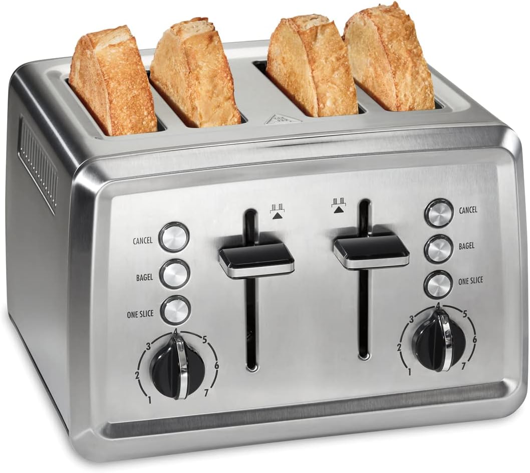 Hamilton Beach 4 Slice Toaster with Extra-Wide Slots, Bagel Setting, Toast Boost, Slide-Out Crumb Tray, Auto-Shutoff & Cancel Button, Stainless Steel (24798) - Image 2