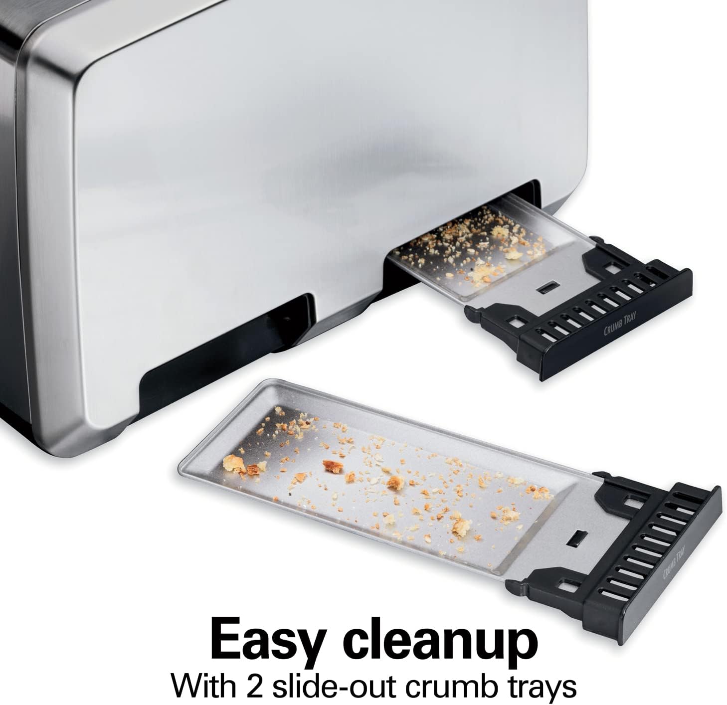 Hamilton Beach 4 Slice Toaster with Extra-Wide Slots, Bagel Setting, Toast Boost, Slide-Out Crumb Tray, Auto-Shutoff & Cancel Button, Stainless Steel (24798) - Image 6