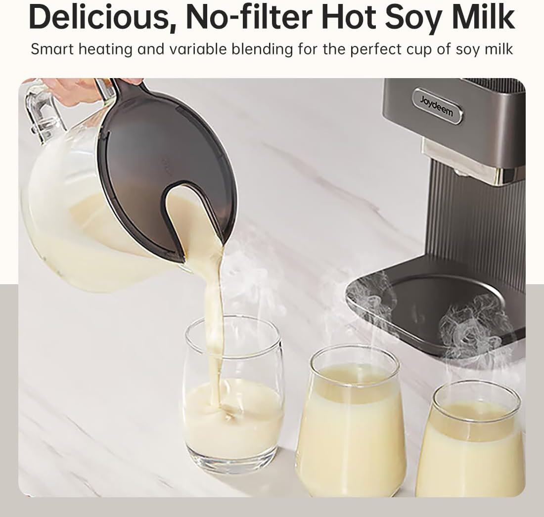 Joydeem Automatic Soymilk Maker Machine, Hot Cooking Blender for Soymilk, Nutmilk, Paste, Baby Food and Juice, 300-600ml Adjustable Capacity, Gray, JD-PB270, 800W - Image 5