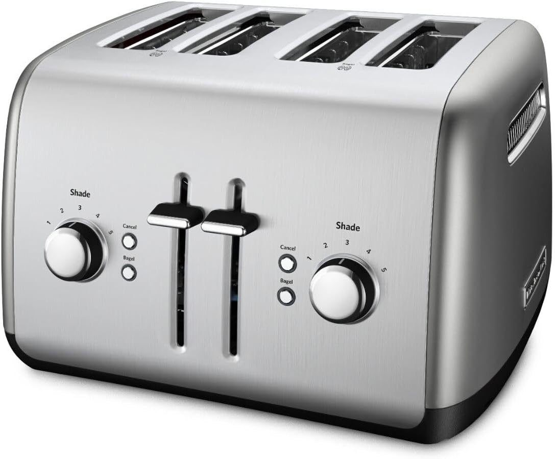 KitchenAid 4-Slice Toaster with Manual High-Lift Lever - KMT4115, Contour Silver - Image 2