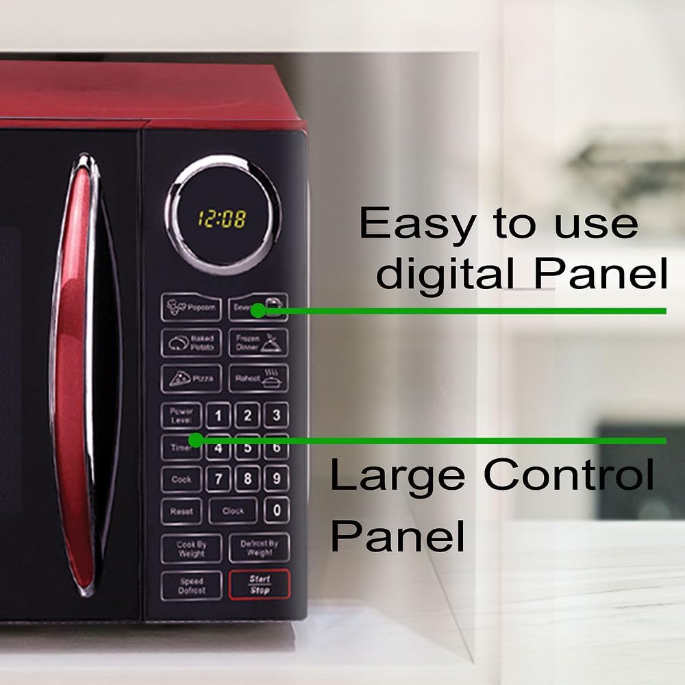 RCA RMW953-RED Microwave Oven, 900 Watts with 10 Power Levels, Red - Image 4