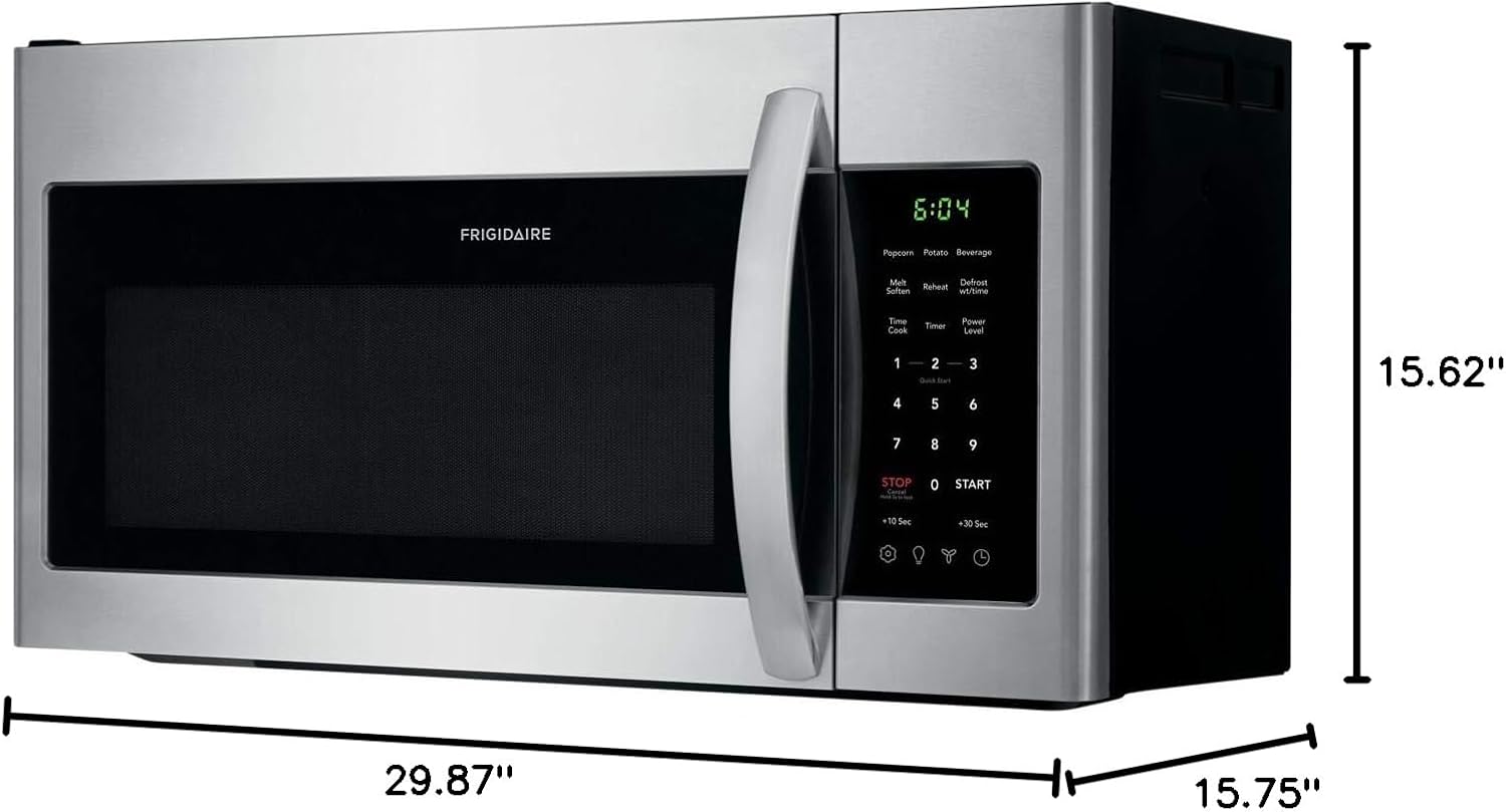 FRIGIDAIRE FFMV1846VS 30" Stainless Steel Over The Range Microwave with 1.8 cu. ft. Capacity, 1000 Cooking Watts, Child Lock and 300 CFM - Image 10
