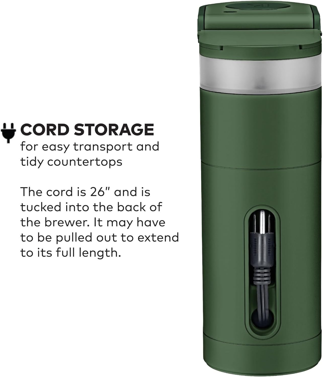 Keurig K-Mini Single Serve K-Cup Pod Coffee Maker, 6 to 12oz Brew size, with Cord Storage, Perfect for Small Spaces, Evergreen - Image 6