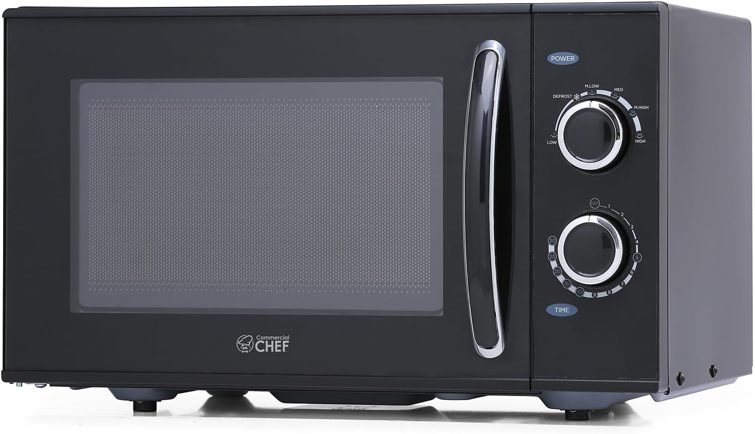COMMERCIAL CHEF Rotary Dial Microwave with 6 Power Levels, Small Microwave with Pull Handle, 900W Countertop Microwave with Kitchen Timer, Microwave 0.9 Cu Ft with Rotary Dial Controls, Black - Image 2