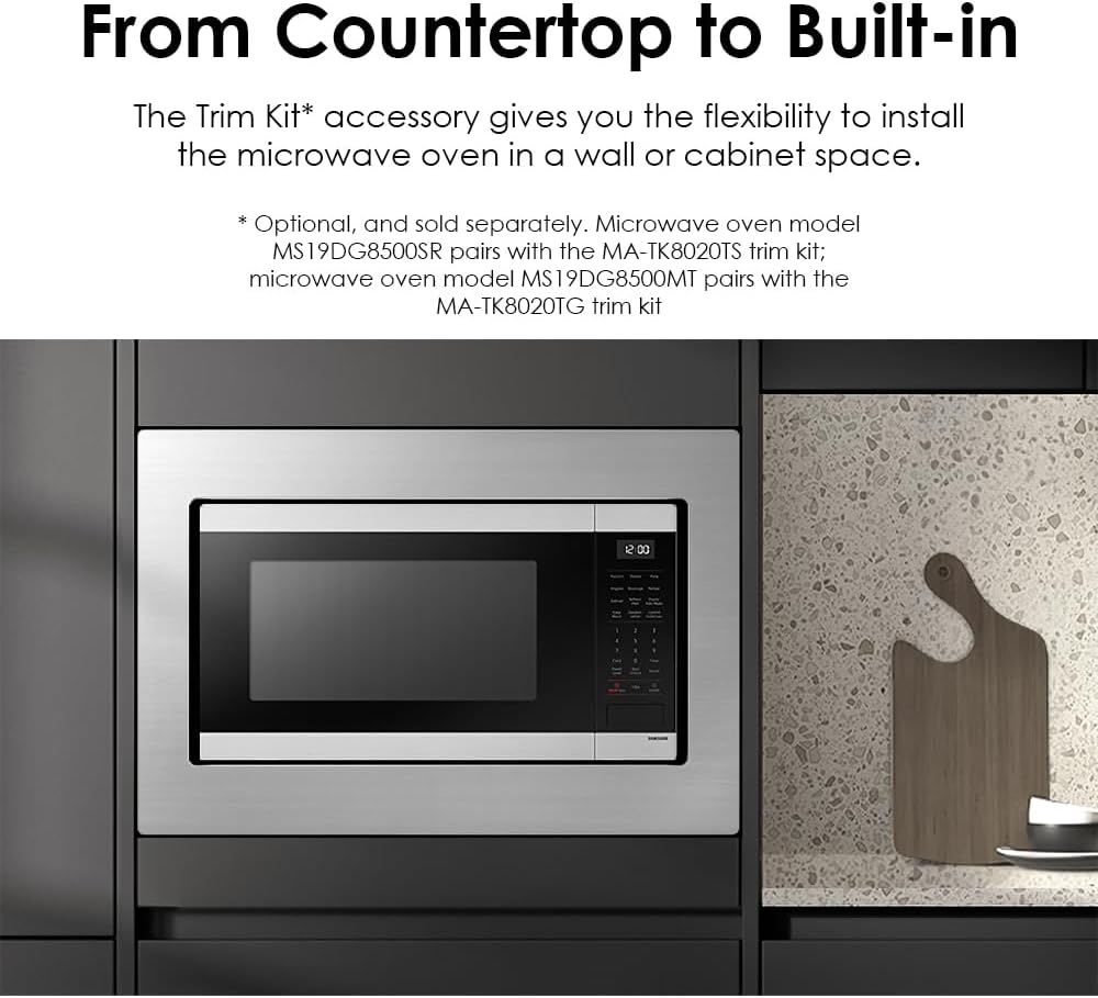 Samsung 1.9 cu. ft Sensor Cooking, MS19DG8500MTAA Countertop Microwave, Matte Black Stainless Steel - Image 9