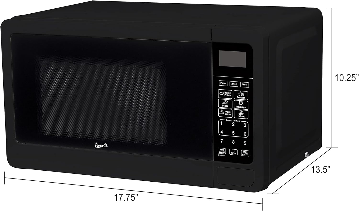 Avanti MT7V1B Microwave Oven 700-Watts Compact with 6 Pre Cooking Settings, Speed Defrost, Electronic Control Panel and Glass Turntable, Black - Image 6