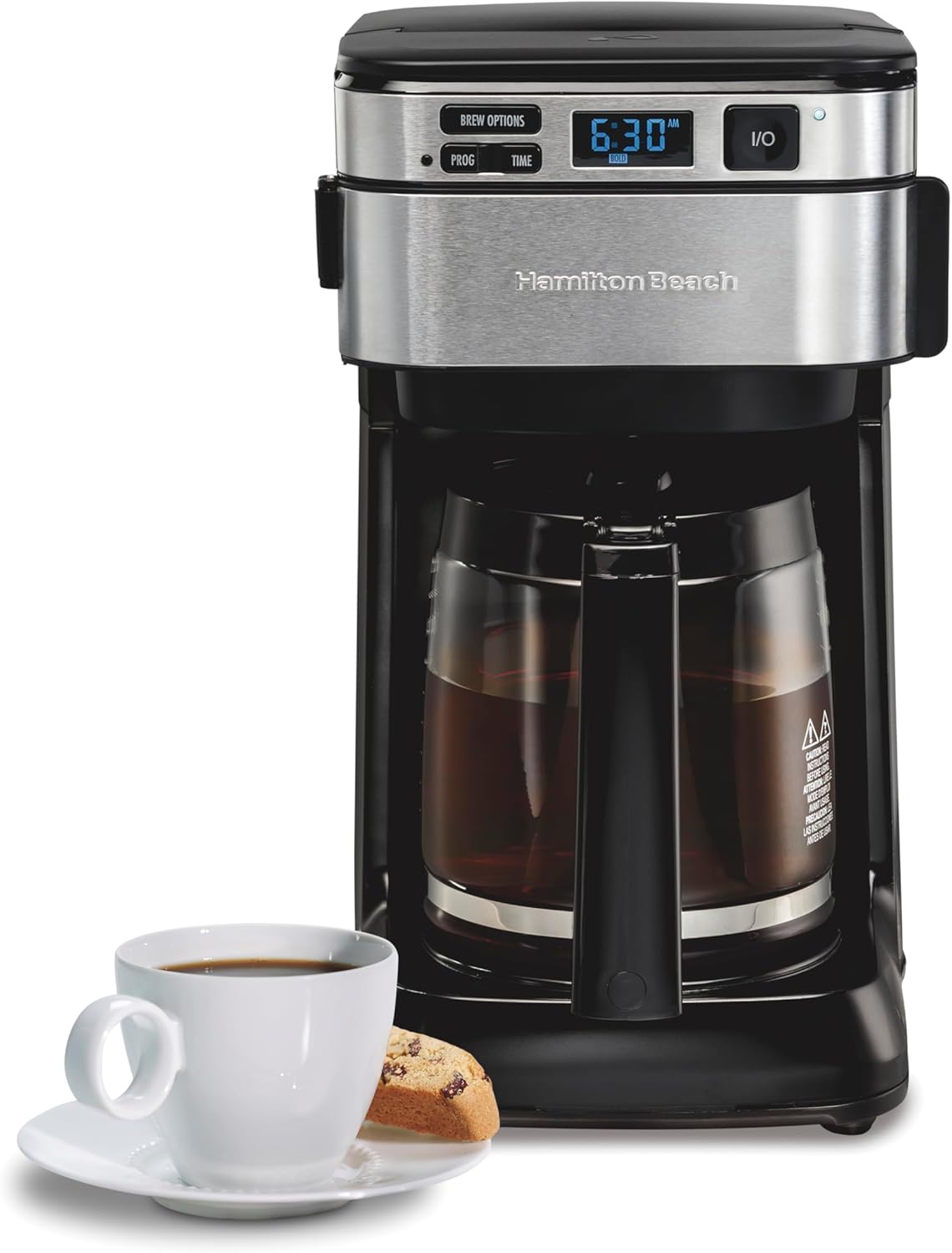 Hamilton Beach Programmable Coffee Maker, 12 Cups, Front Access Easy Fill, Pause & Serve, 3 Brewing Options, Black (46310) - Image 2