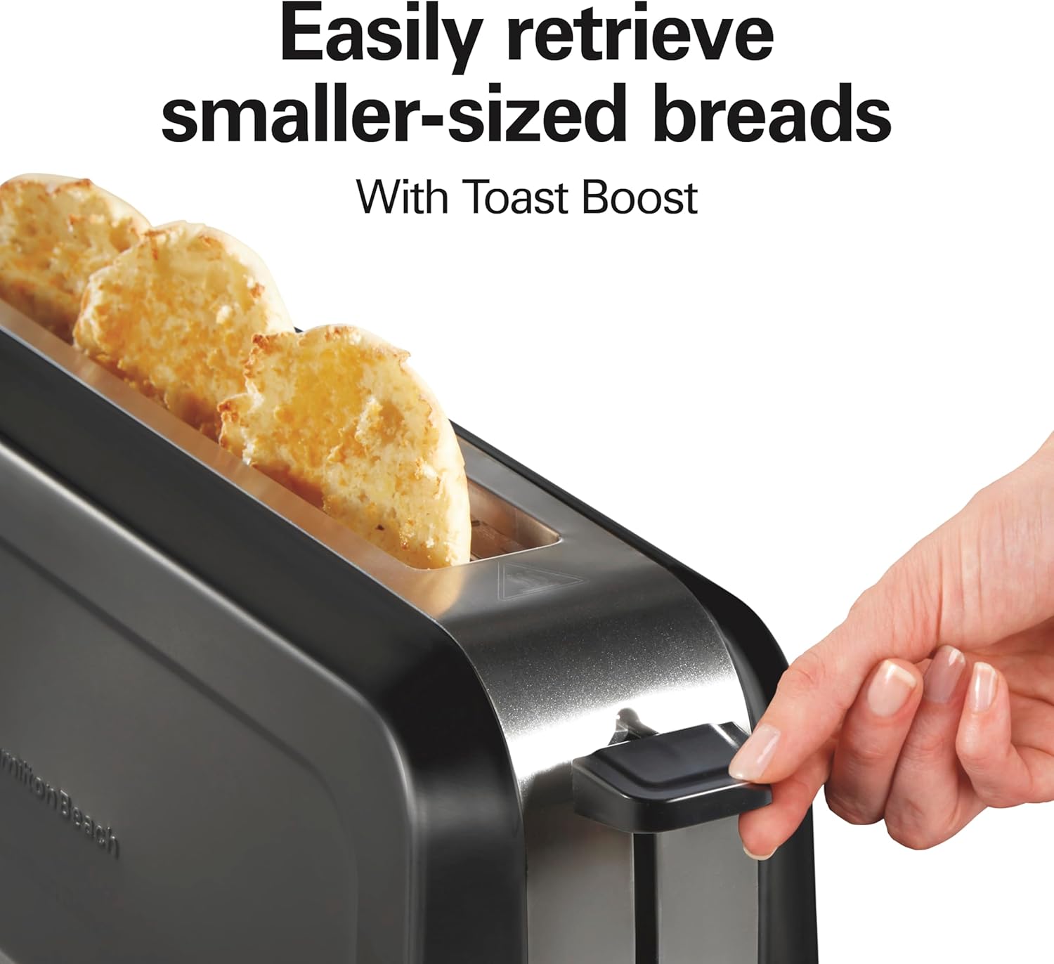 Hamilton Beach Extra Long Slot 2 Slice Toaster with Browning Control, Bagel Function, Cancel Button & Auto Shutoff, Modern Slim Design Fits Any Space, Black (22989) - Image 6