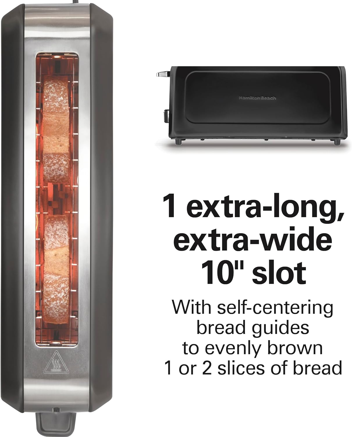 Hamilton Beach Extra Long Slot 2 Slice Toaster with Browning Control, Bagel Function, Cancel Button & Auto Shutoff, Modern Slim Design Fits Any Space, Black (22989) - Image 4