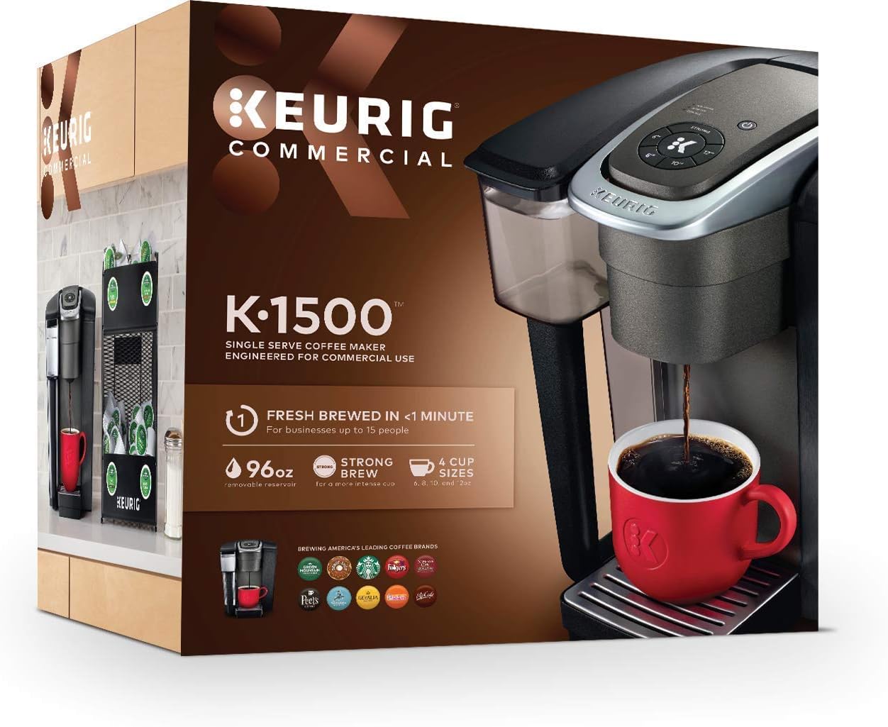 Keurig K-1500 Commercial Coffee Maker,Black 12.4" x 10.3" x 12.1" - Image 3