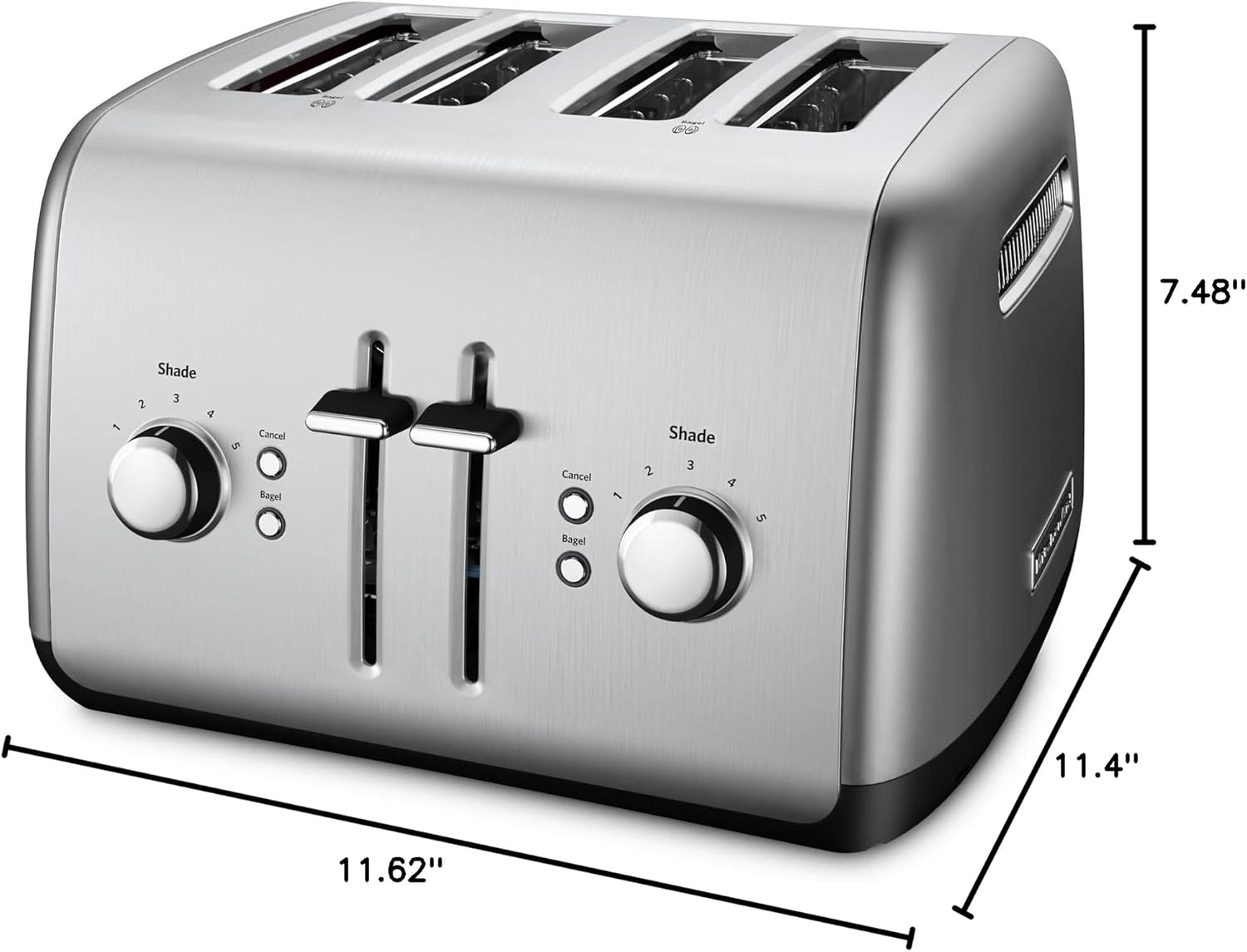 KitchenAid 4-Slice Toaster with Manual High-Lift Lever - KMT4115, Contour Silver - Image 5
