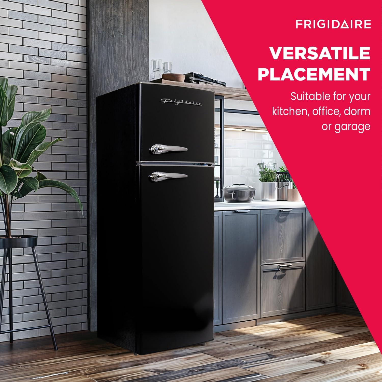 Frigidaire EFR786-BLACK EFR786 Retro Apartment Size Refrigerator with Top Freezer-2 Door Fridge with 7.5 Cu Ft of Storage Capacity, Adjustable Spill-Proof Shelves, Door & Crisper Bins, Black - Image 6