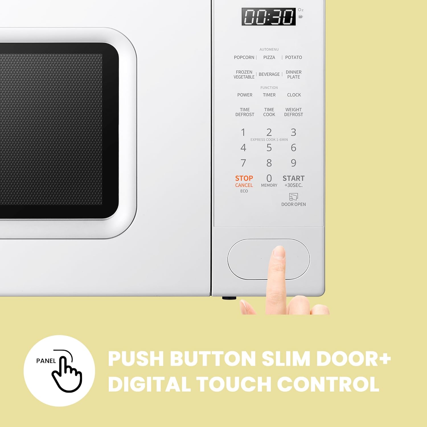 COMFEE CMO-C20M1WH Retro Microwave with 11 power levels, Fast Multi-stage Cooking, Turntable Reset Function Kitchen Timer, Speedy Cooking, Weight/Time Defrost, Memory function, Children Lock, 700W - Image 7