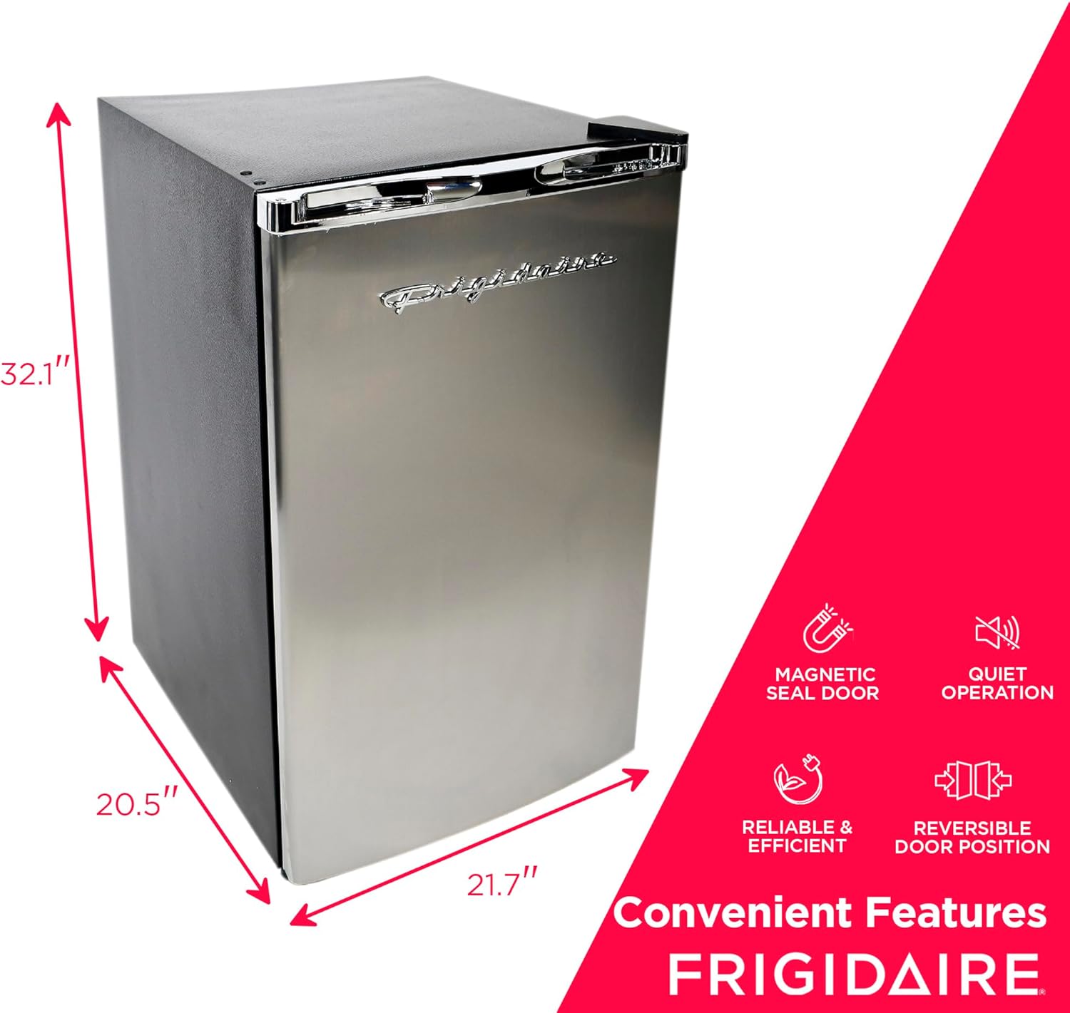 Frigidaire EFR492, 4.5 cu ft Refrigerator, Stainless Steel Door, Platinum Series - Image 5