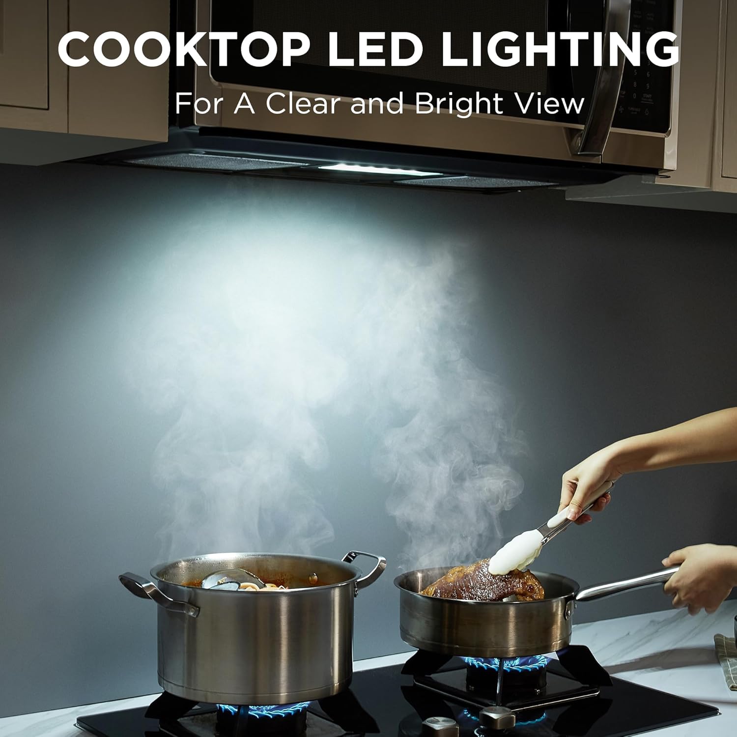 BLACK+DECKER EM044KB19 Over The Range Microwave Oven with One Touch, 1000 Watts, 400 CFM and Sensor Cooking, OTR 1.9 Cu.ft - Image 8