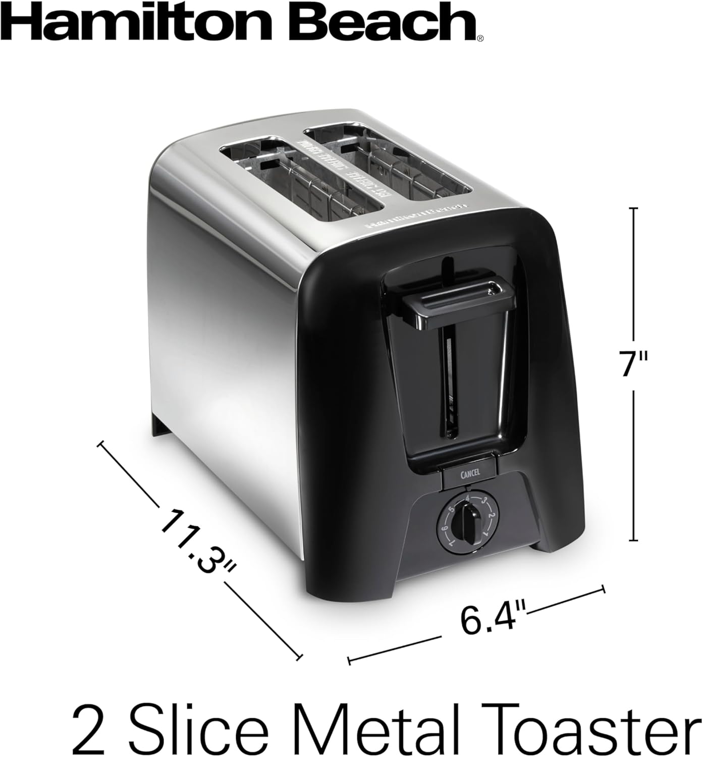 Hamilton Beach 2 Slice Toaster with Extra Wide Slots, Shade Selector, Auto-Shutoff, Cancel Button and Toast Boost, Black - Image 9