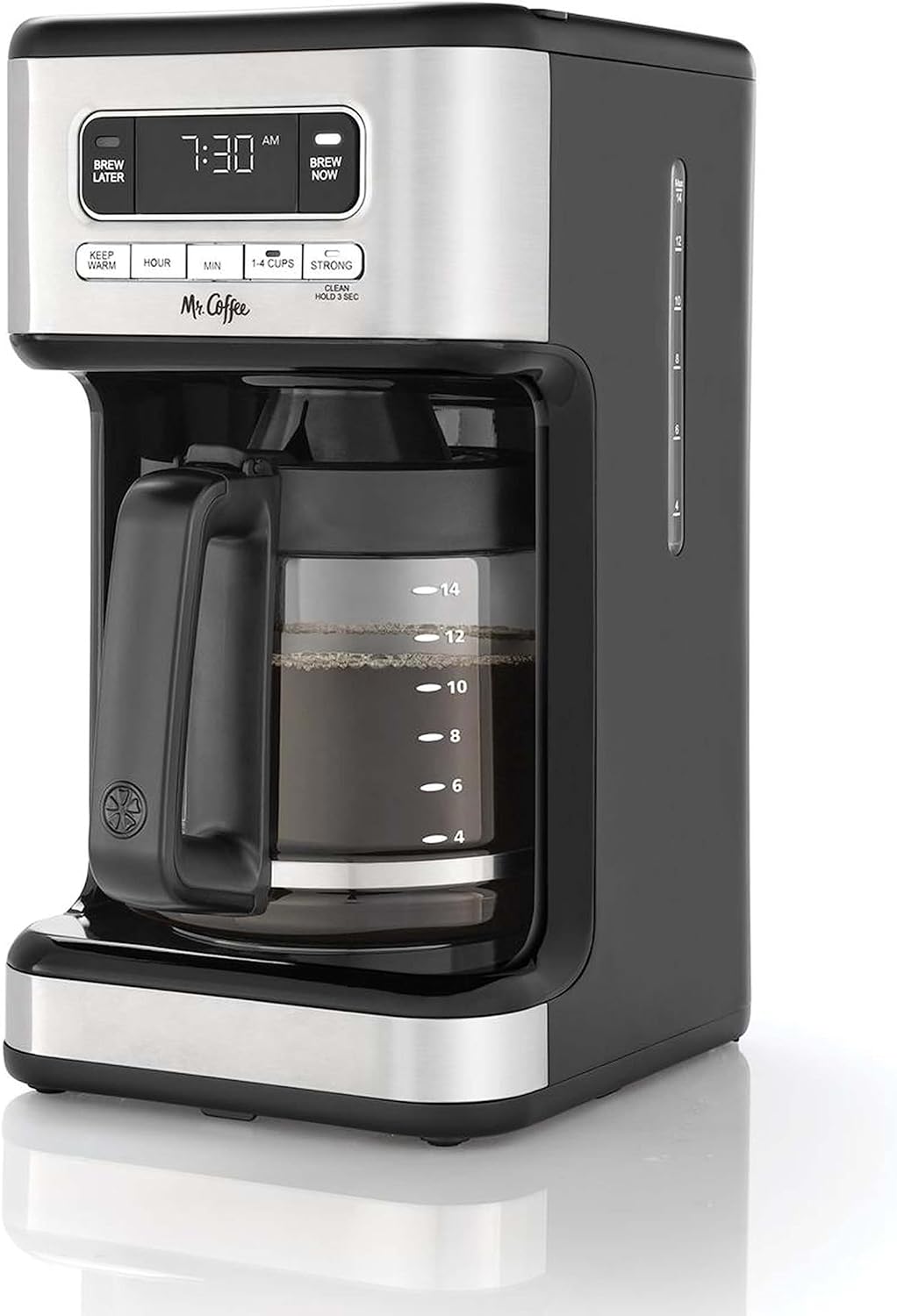 Mr. Coffee 14 Cup Programmable Coffee Maker, Stainless Steel - Image 2