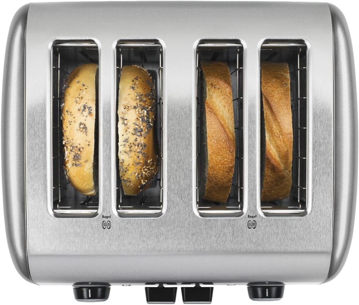 KitchenAid 4-Slice Toaster with Manual High-Lift Lever - KMT4115, Contour Silver - Image 3