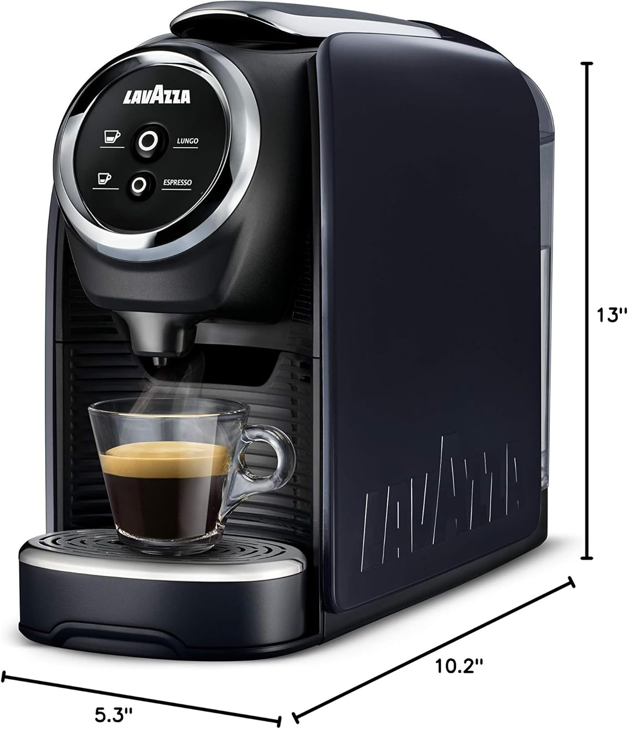 Lavazza BLUE Classy Mini Single Serve Espresso Coffee Machine LB 300, 5.3" x 13" x 10.2" 2 Coffee selections: simple touch controls, 1 programmable free dose and 1 pre-set - Image 6