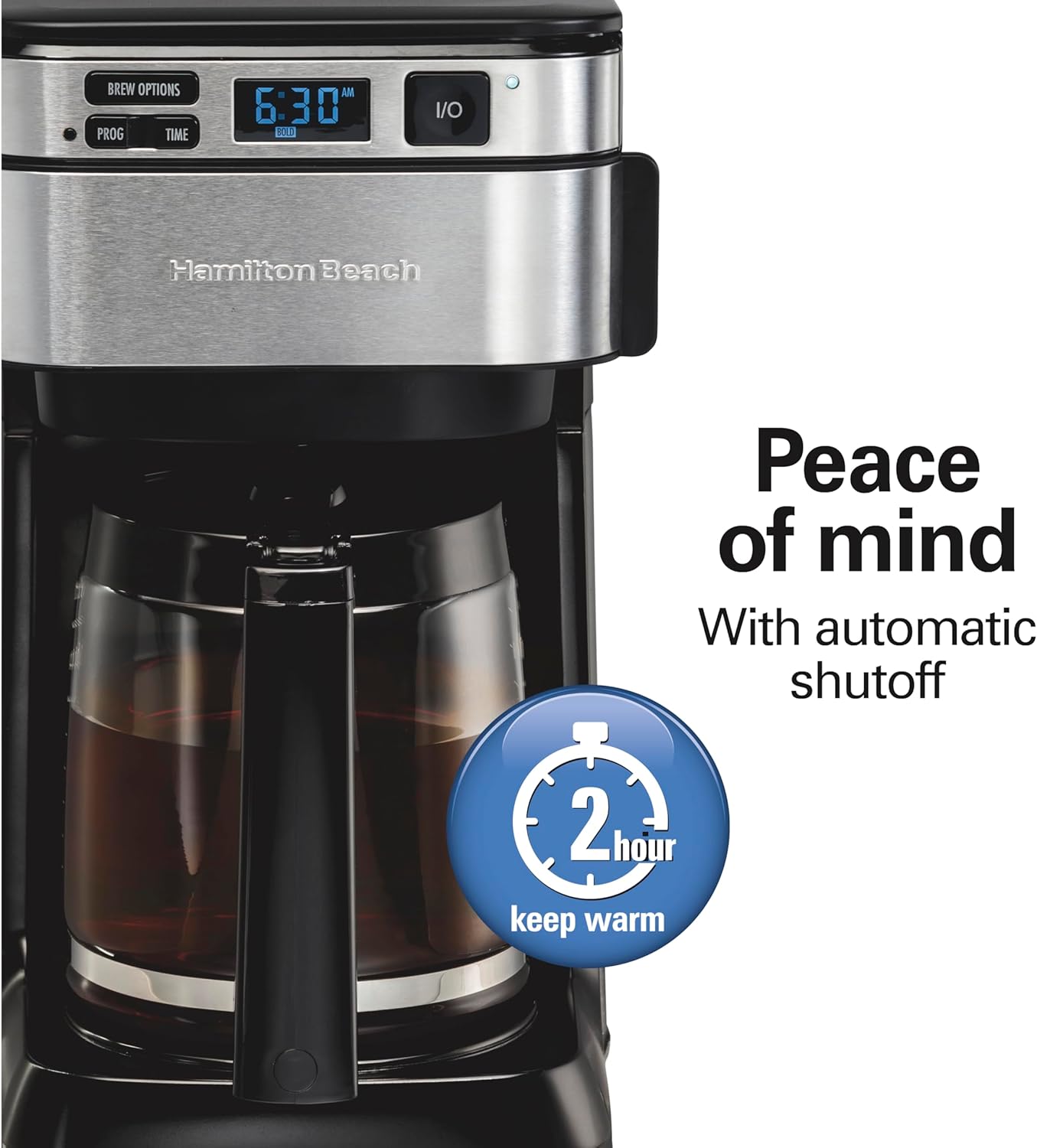 Hamilton Beach Programmable Coffee Maker, 12 Cups, Front Access Easy Fill, Pause & Serve, 3 Brewing Options, Black (46310) - Image 6