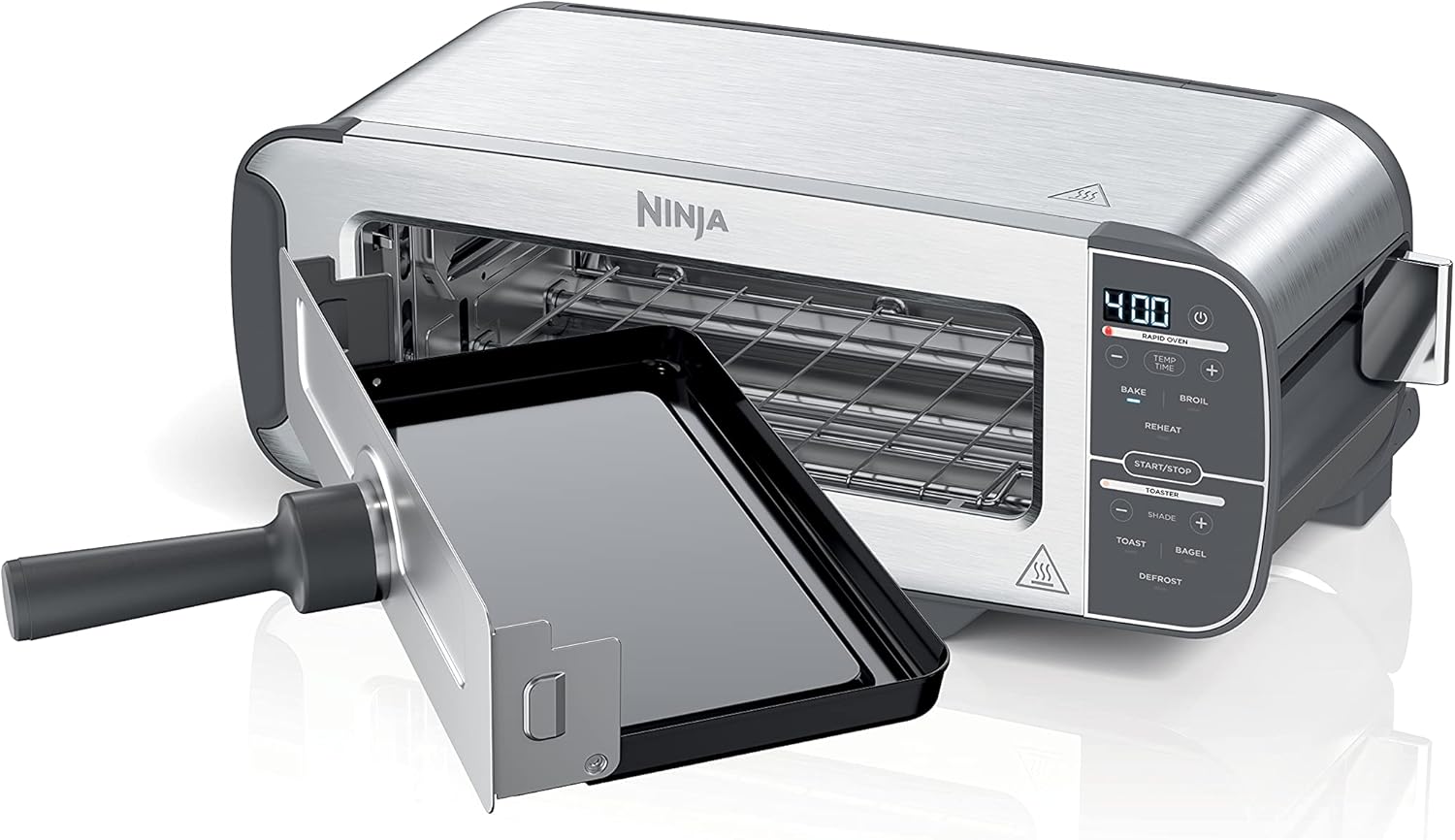 Ninja ST101 Foodi 2-in-1 Flip Toaster, 2-Slice Capacity, Compact Toaster Oven, Snack Maker, Reheat, Defrost, 1500 Watts, Stainless Steel, 6 Functions - Image 2