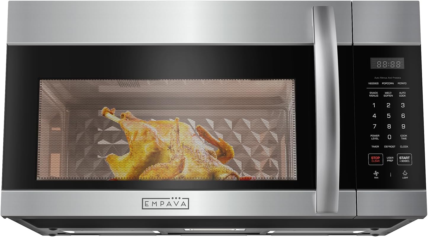 Empava Over the Range Microwave Oven with Screen Touch Control, 1000 Watts, 300 CFM Venting and Sensor Cooking in Stainless Steel, EMPV-30OTR01, Silver - Image 2