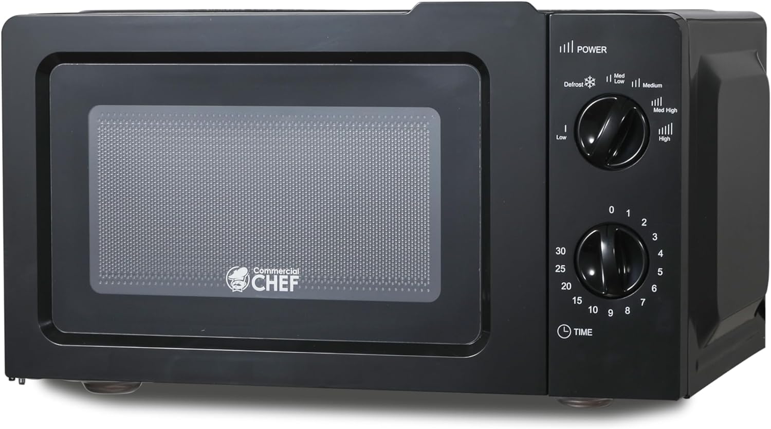 COMMERCIAL CHEF 0.6 Cubic Foot Microwave with 6 Power Levels, Small Microwave with Grip Handle, 700W Countertop Microwave with 30 Minute Timer and Mechanical Dial Controls, Black - Image 2
